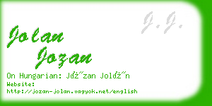 jolan jozan business card